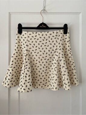 Topshop mini circle skirt with wildflower print, size 10